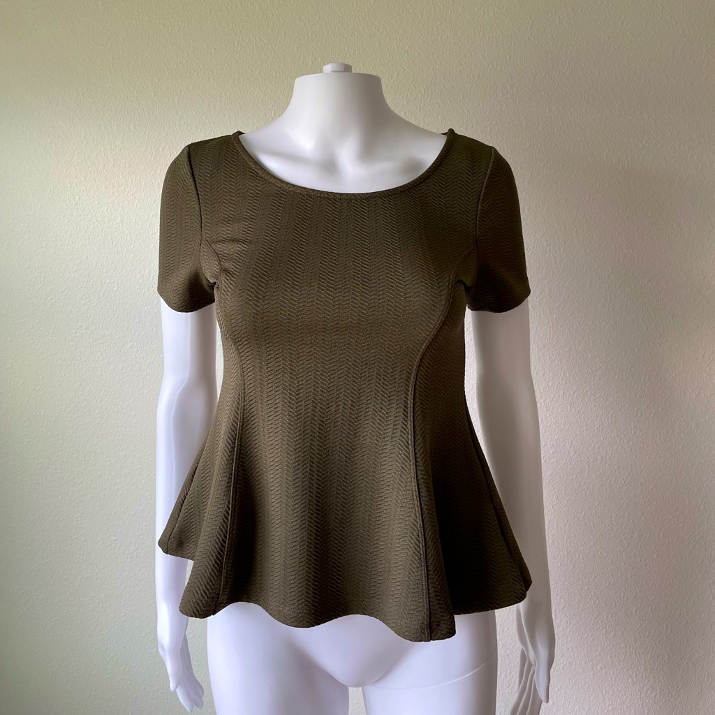 Divided By H&M Dark Olive Peplum Top